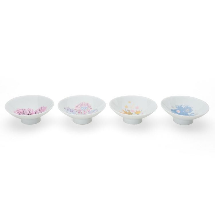 丸モ高木陶器 冷感 平盃 4点セット ホワイト