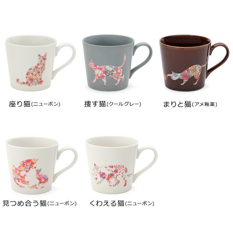 丸モ高木陶器 温感マグカップ 猫