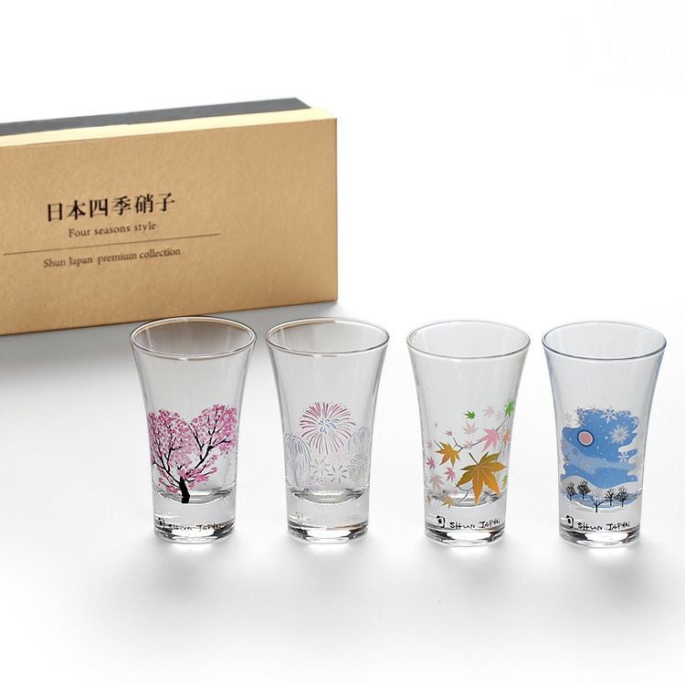 丸モ高木陶器 冷感 グラス天開 4点セット クリア