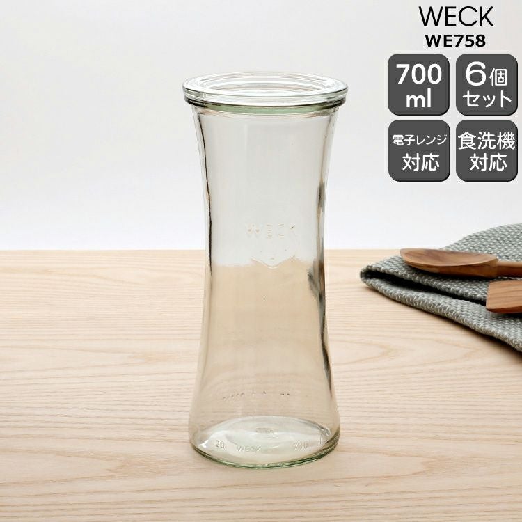 ウェック（WECK） デリカテッセン/Delikatessen ガラスキャニスター 700ml 直径Mサイズ 6個セット