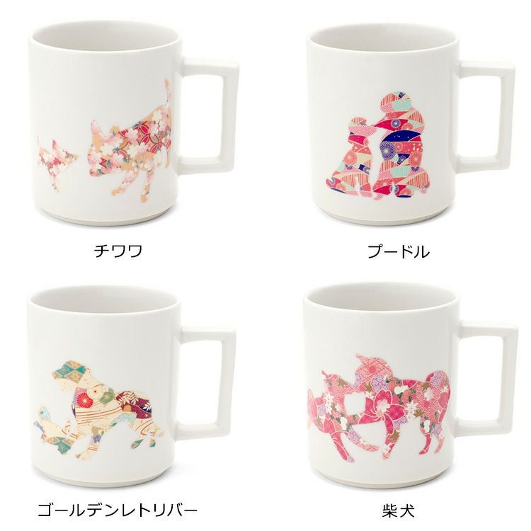 丸モ高木陶器 温感マグカップ 親子犬