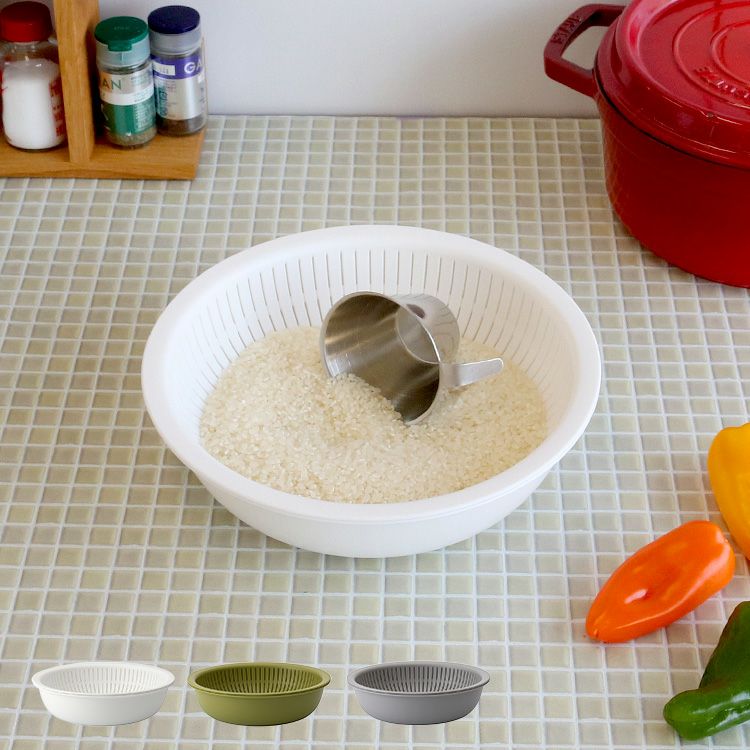 ライクイット（like-it） /米とぎにも使えるザルとボウル 浅型