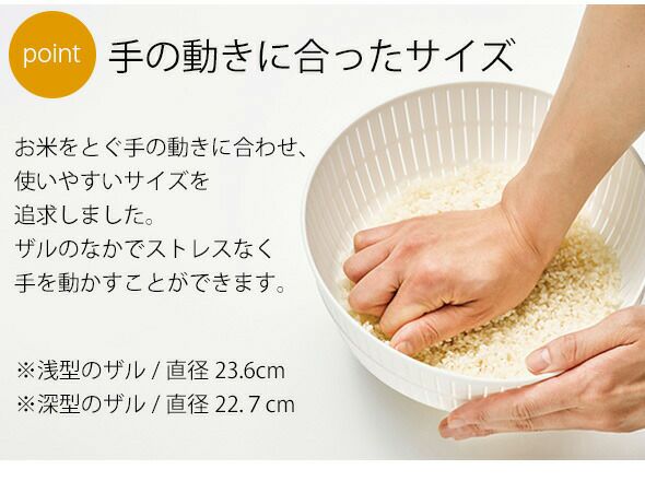 ライクイット（like-it） /米とぎにも使えるザルとボウル 浅型