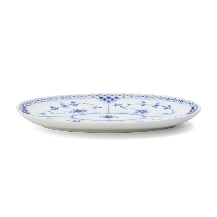 ロイヤルコペンハーゲン（Royal Copenhagen） ブルーフルーテッド ハーフレース/Blue Fluted Half Lace オーバルディッシュ 23.5×15cm