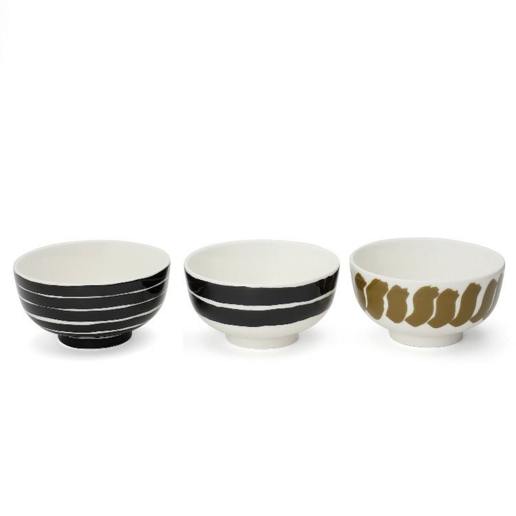 マリメッコ（marimekko） ヒュライリュ/Hyraily ボウル 300ml 3個セット ブラック/ウェットサンド