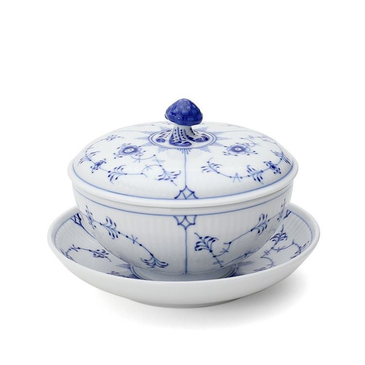 ロイヤルコペンハーゲン（Royal Copenhagen） ブルーフルーテッド プレイン/Blue Fluted Plain ボウル&ソーサー蓋つき