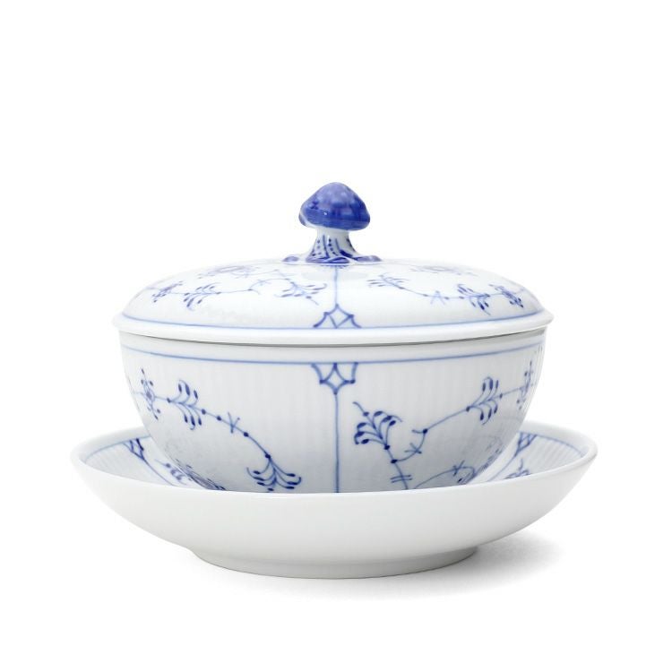 ロイヤルコペンハーゲン（Royal Copenhagen） ブルーフルーテッド プレイン/Blue Fluted Plain ボウル&ソーサー蓋つき