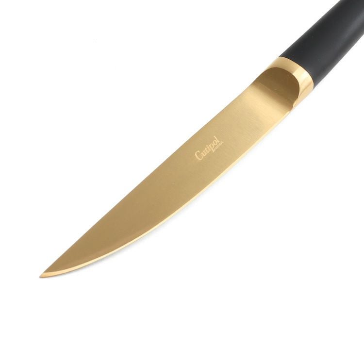 クチポール（Cutipol） リブ/RIB ステーキナイフ 2点セット 化粧箱付 ブラックマットゴールド
