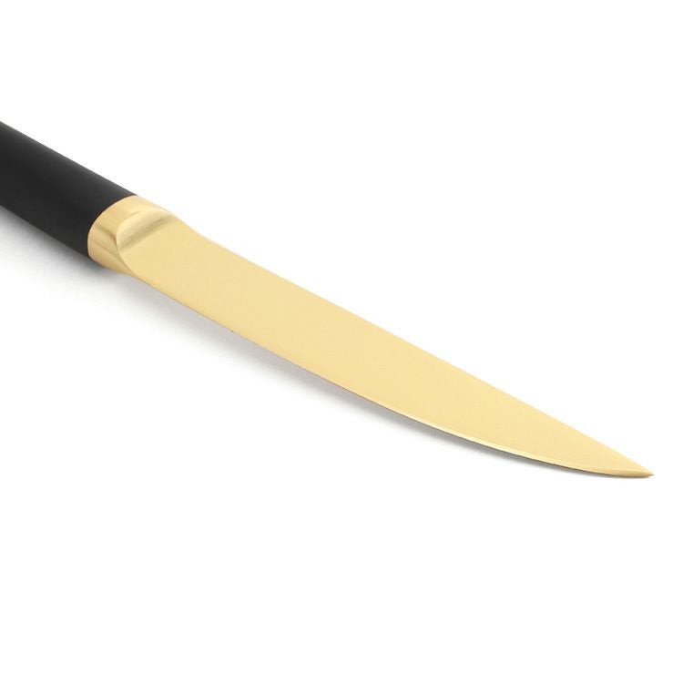 クチポール（Cutipol） リブ/RIB ステーキナイフ 2点セット 化粧箱付 ブラックマットゴールド