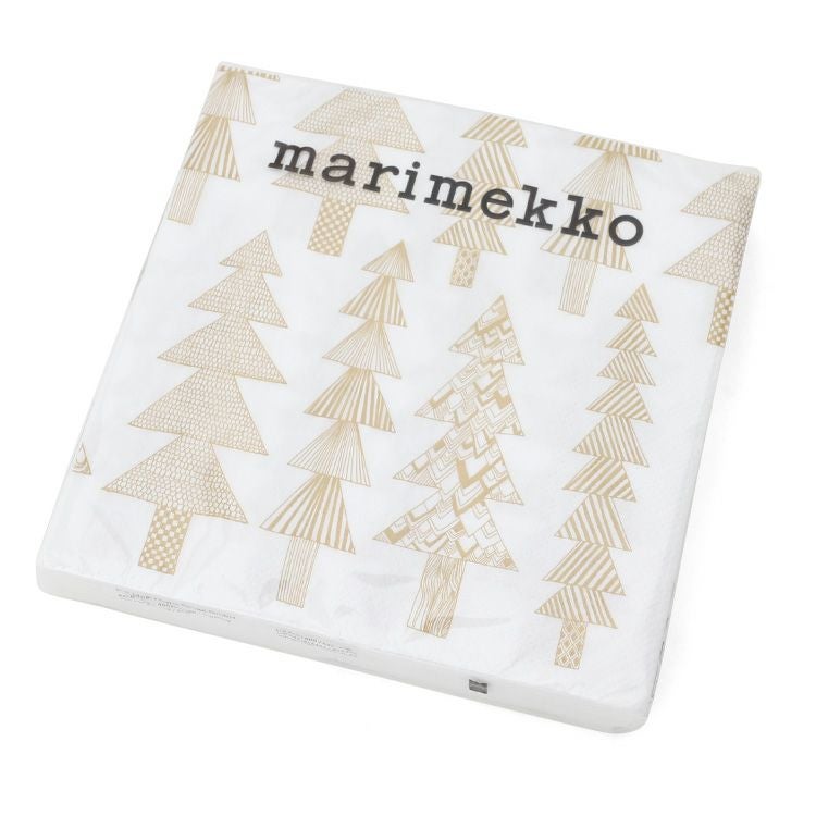 マリメッコ（marimekko） クーシコッサ/KUUSIKOSSA ペーパーナプキン ゴールド/ホワイト