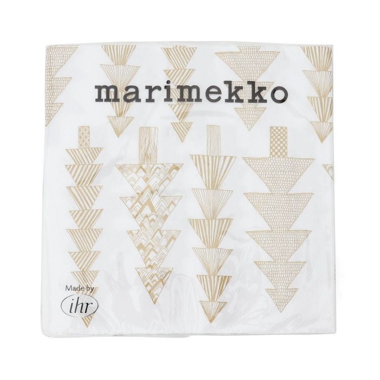 マリメッコ（marimekko） クーシコッサ/KUUSIKOSSA ペーパーナプキン ゴールド/ホワイト