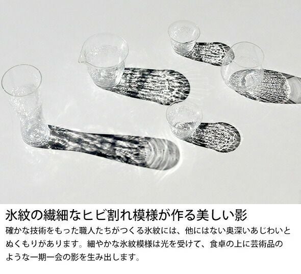 藍花×田島硝子 雪化粧 冷酒セット （片口1個、ぐい呑2個）