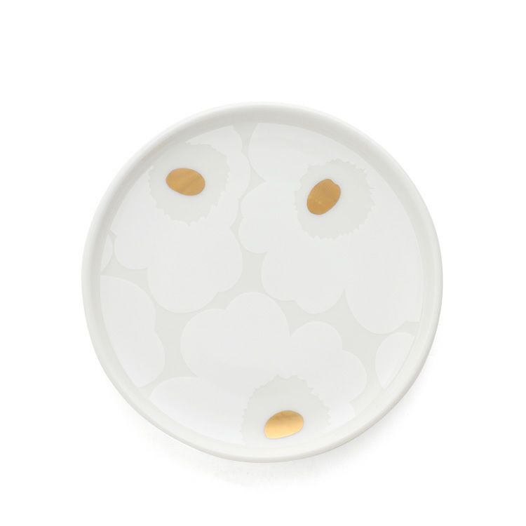 マリメッコ（marimekko） ウニッコ/Unikko プレート 13.5cm ゴールド/ホワイト