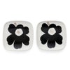 マリメッコ（marimekko） ウニッコ/Unikko プレートセット 10cm×10cm ブラック/シルバー