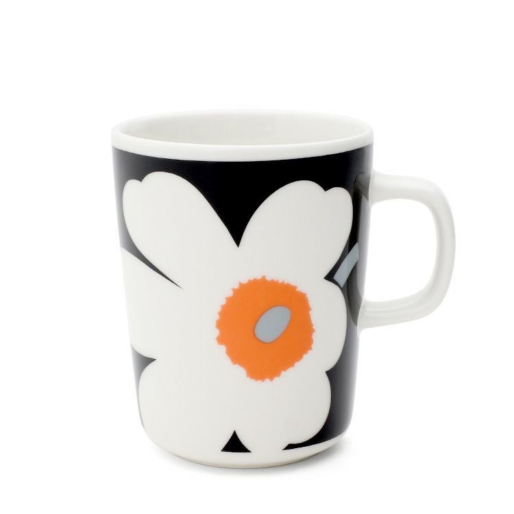 マリメッコ（marimekko） ウニッコ/UNIKKO マグカップ 250ml ブラック/オレンジ