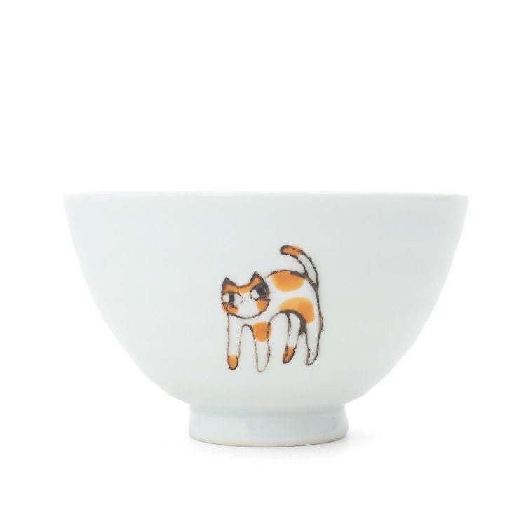 藍花 三猫さんぽ 飯碗