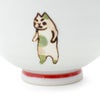 藍花 たち猫 飯碗