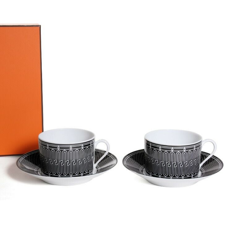 ★★★箱だけ難あり★★★ エルメス（HERMES） アッシュデコ/H Deco ブレックファスト カップ＆ソーサー ペア [hr]