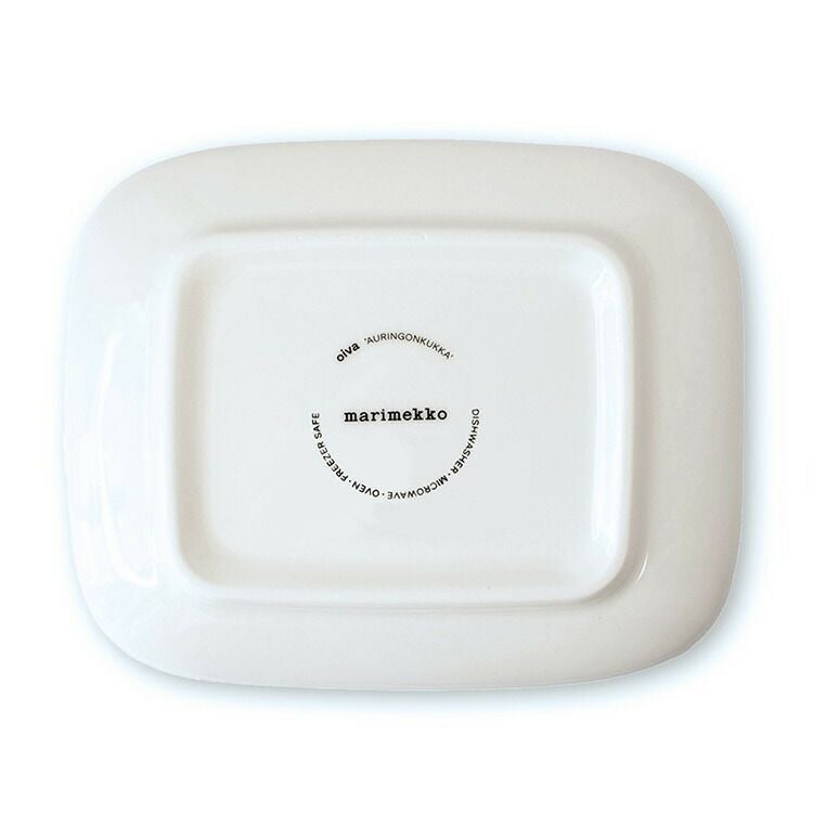 ★★★アウトレット（訳あり）★★★ マリメッコ（marimekko） アウリンゴンクッカ/Auringonkukka プレート 15×12cm ホワイト/イエロー