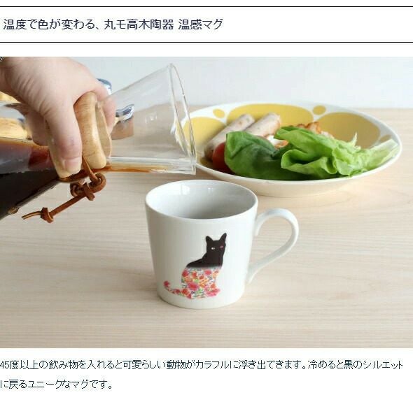 ★★★アウトレット（訳あり）★★★ 丸モ高木陶器 温感マグカップ 猫